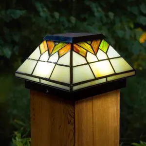Classy Caps 5X5/4X4/3.5X3.5 Stained Glass Wellington Solar Post Cap - 2 Pack