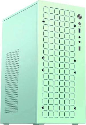 Micro-ATX Tower with Air Flow,Micro-ATX & Itx PC Case, 2 x USB 2.0 and HD Audio (Green)