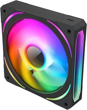 120mm GEN5 Addressable-RGB case Fan,Multifaceted Infinity Mirror RGB Light Effect 5V 3PIN Motherboard Light Sync 4PIN PWM Suitable for Computer Cases and Liquid radiators,Black
