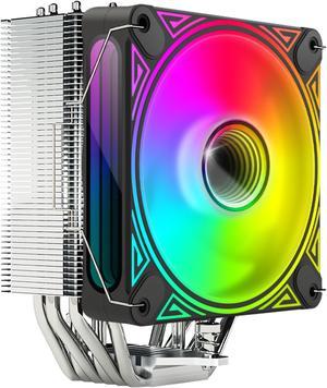 CPU Air Cooler w/ 6 Heat Pipes 120mm PWM Processor 165W TDP Cooler for  LGA 1700/1366/1200/115X AM5/AM4 w/Addressable RGB Lights Sync(, Black)