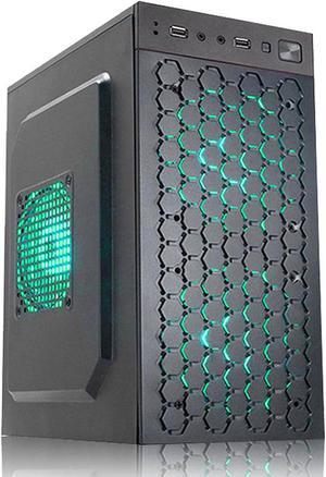 Micro ATX case Gaming PC Computer case,Mini itx case, High-Airflow Honeycomb Front Panel, PSU and HDD/SSD Installed at The top,Without Fan,Black