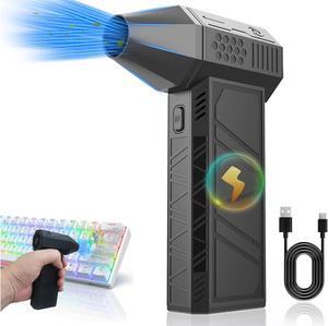 Portable violent mini turbo jet fan - 3-speed adjustable 130000RPM jet fan - 3000mah rechargeable lithium battery, suitable for computer keyboards, outdoor, cars, homes, pets
