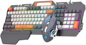 Wired Gaming Keyboard and Mouse Set with Wrist Rest Keyboard for Windows/Mac, Desktop, Laptop, PC