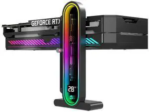 ARGB GPU Support Bracket, Universal GPU Bracket with Temperature Display, Graphics Video Card Brace with Height Adjustable