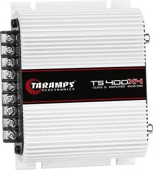 Taramps TS 400x4 400 watts RMS 4 Channels Full Range Car Audio Amplifier, 2 Bridged Channels, RCA Input Class D, Output Power, Multichannel Amplifier System, Small