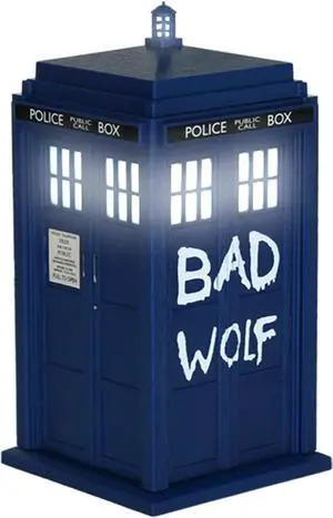 Doctor Who Bad Wolf Tardis Wireless Bluetooth Speaker Plays Music, Lights Up, Accurate Sounds Effects |Gifts for Men or Women - Best Gifts Birthday Collectibles for Doctor Who