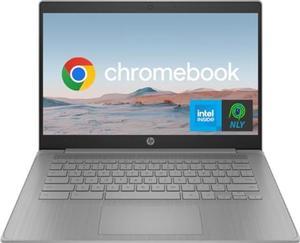 HP 14 Chromebook Laptop Intel Celeron QuadCore Processor 4GB LPDDR4 RAM 64GB eMMC Work with Google Assistant Webcam HDMI USBC WiFi 5 NLY MP Chrome OS Silver