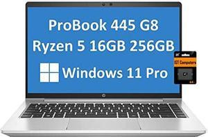 HP ProBook 445 G8 14 FHD 16GB DDR4 RAM 256GB PCIe SSD AMD 6Core Ryzen 5 5600U Beats i710750H Full HD 1080p IPS Business Laptop Backlit Keyboard TypeC Webcam Win 11 Pro