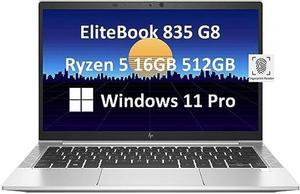 HP EliteBook 835 G8 13.3" FHD Business Laptop (AMD Ryzen 5 PRO 5650U, 16GB RAM, 512GB SSD, (Beat i5-1145G7)), 2.8lbs, 14-hr Long Battey Life, Fingerprint, Webcam, 3-Yr Warranty, Win 11 Pro, Silver