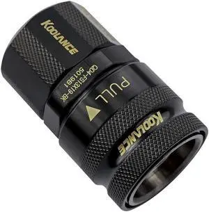 Koolance QD4-FS13X19-BK QD4 Female Quick Disconnect No-Spill Coupling, Compression for 13mm x 19mm (1/2in x 3/4in) *Black*