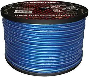 Orion Cobalt S14300PB 14 Gauge AWG (300-Ft Blue/Clear) High Powered Car Speaker Wire Roll, Surround Sound, Home Theater Speakers, RV Audio | 2x14 Gauge Speaker Cable/Wire Roll