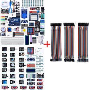 ELEGOO UNO R3 Project Most Complete Starter Kit Upgraded 37 in 1 Sensor Modules Kit 120pcs Multicolored Dupont Wire