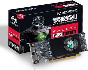 maxsun AMD Radeon RX 550 4GB Low Profile Small Form Factor Video Graphics Card for Gaming Computer PC GPU GDDR5 ITX SFF HDPC 128-Bit DirectX 12 PCI Express X16 3.0, HDMI, DisplayPort