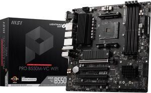 MSI PRO B550M-VC WIFI ProSeries Motherboard (AMD Ryzen 5000 series, AM4, DDR4, PCIe 4.0, SATA 6Gb/s, M.2, USB 3.2 Gen 2, HDMI/DP, Wi-Fi 6E, Bluetooth 5.2, mATX) MSI PRO B550M-VC WIFI ProSeries Motherboard (AMD Ryzen 5000 series, AM4, DDR4, PCIe 4.0, SATA 6Gb/s, M.2, USB 3.2 Gen 2, HDMI/DP, Wi-Fi 6E, Bluetooth 5.2, mATX)