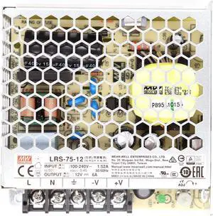 MEAN WELL 72W 12V 6A Single Output Enclosed Switching Power Supply