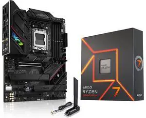 INLAND Micro Center AMD Ryzen 7 7700X 8-Core 16-Thread 5.4 GHz Unlocked Desktop Processor Bundle with ROG Strix B650E-F Gaming WiFi AM5 (LGA1718) Ryzen 7000 Gaming Motherboard(DDR5, PCIe 5.0)