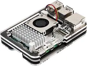 Yahboom Raspberry Pi 5 Active Cooler Heatsinks for Pi5 Raspberry Pi Official Intelligent Cooling PWM Fan Case and Acrylic Case for Pi 5 (pi5 active cooler and acrylic case)
