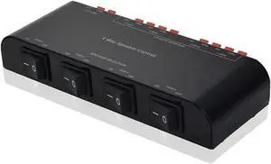 A ADWITS 4-Channel Speaker Switcher Selector Box with Terminal Claps 200W RMS Max 100W Switchable, Black A ADWITS 4-Channel Speaker Switcher Selector Box with Terminal Claps 200W RMS Max 100W Switchable, Black
