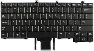 Abakoo New Keyboard Compatible with Dell Latitude 12 14 7000 E7240 E7440 08PP00 8PP00 NSK-LD0BC 01 PK130VN1B00 with Backlit Pointer Black US