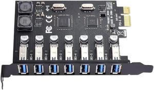 chenyang CY PCI-E x1 to 7 Pcs USB 3.0 Ports HUB PCIE Express Expansion Card Adapter 5Gbps for Motherboard