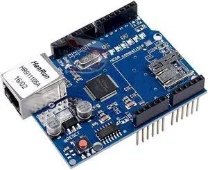 DEVMO W5100 Ethernet Network Shield LAN for Ar-duino Expansion Board Module with SD Card Slot Compatible with Ar-duino UNO MEGA2560 UNO R3 ATMega 328 MEGA 1280