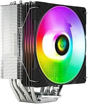 Air CPU Cooler ARGB Cooling Fan 6 Copper Heat Pipes CPU Radiator with FDB Bearing 120mm Fan PWM 2000PRM 76CFM Addressable RGB Lighting Sync for AMD AM4/AM5 Intel LGA 1700/1150/1551/1155/1200 (Black)