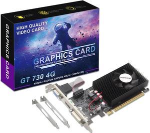 SHOWKINGS GeForce GT 730 4GB Graphics Card, 128Bit GDDR3 PCIe x16 Low Profile Computer GPU for Working, HDMI VGA DVI Output Desktop Gaming Video Card Support 2K with Bracket