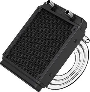 Clyxgs Water Cooling Radiator, 12 Pipe Aluminum Heat Exchanger Radiator with Tube for PC CPU Computer Water Cool System DC12V 120mm