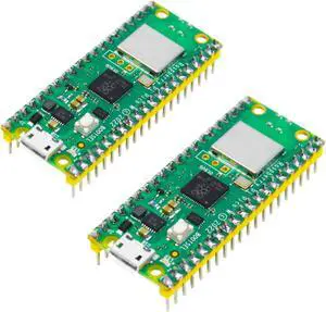 DIGISHUO 2Pcs Raspberry Pi Pico W WiFi Wireless Microcontroller Board with Pre-Soldered Header Flexible Digital Interfaces | Based on RP2040 Chip | Dual-Core ARM Cortex M0+ Processor 133 MHz