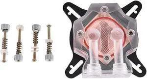 Computer PC GPU Universal Water Cooling Block, Waterblock Liquid Cooler 40MM Copper Base Transparent Acrylic Cover 25 Water Channels Anti Oxidization