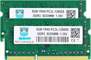 16GB 1RX8 PC3L-12800S RAM, 16GB Kit (2x8GB) DDR3L-1600 SODIMM PC3L-12800 DDR3 1600Mhz 1Rx8 1.35V Dual Rank RAM for Laptop 204 PIN CL11