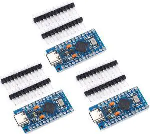 Teyleten Robot Type-C Pro Micro Atmega32U4 5V 16MHz Module Board Micro USB Pro Micro Development Board Micro Controller 3pcs