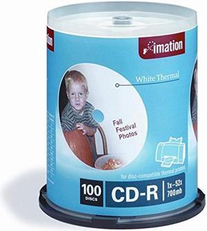 Imation 17274 100 Pack Spindle, 52x700 MB White Thermal Hub Print