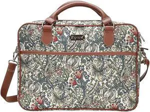 Signare Tapestry Laptop bag Computer Messenger bag Briefcase for Women with William Morris Design (CPU-GLILY)