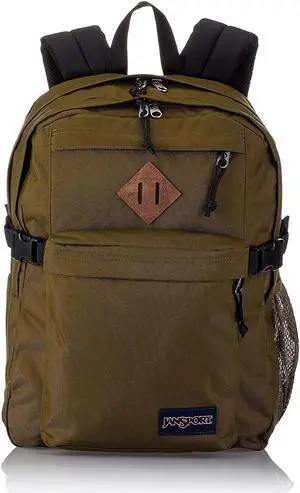 JanSport Main Campus Backpack - Travel or Work backpack w 15-Inch Laptop Sleeve and Dual Water Bottle Pockets, Army Green