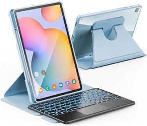 INFILAND Keyboard Case for Galaxy Tab S6 Lite 10.4 Inch 2022/2020 Model (SM-P610/P613/P615/P619), [High Precision Tackpad] with 360 Degree Rotating Stand & Detachable Keyboard, Blue