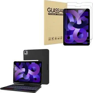 ProCase 2 Pack iPad Air 5 2022 / Air 4 2020 Screen Protector Bundle with iPad Air 5th Gen 2022 / iPad Air 4th 2020 Keyboard Case