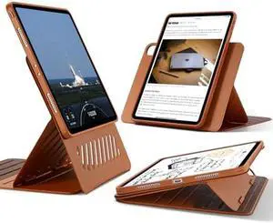 ESR for iPad Pro 12.9 Case (6th/5th Generation, 2022/2021), Removable Magnetic Cover, Adjustable Portrait/Landscape Stand with Raised Display View, 9 Standing Angles, Shift Series, Brown