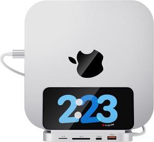 Minisopuru Upgrade Mac Mini Hub Support M.2 NVMe/SATA SSD, Mac Mini Dock with 10Gbps USB C/A, TF& SD, M.2 SSD(Not Included), Mac Mini Stand USB C Hub for Mac Mini M2/M2 Pro/M1(2018 & Later), iPad Pro