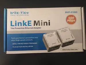 Brite-View BVP-5100D Powerline Adapter Power Cable, White