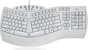 Perixx PERIBOARD-512W Periboard-512 Ergonomic Split Keyboard - Natural Ergonomic Design - White - Bulky Size 19.09"X9.29"X1.73", US English Layout