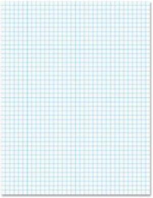 Ampad 8 1/2 x 11 Inches White Quad Pad, 4 Square Inch, 50 Sheets, 10 Pack