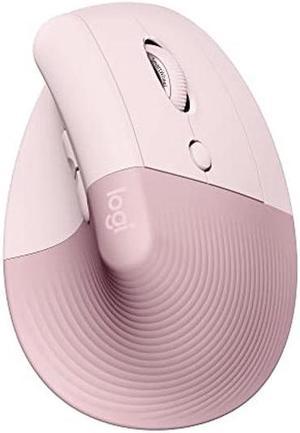 Logitech Lift Vertical Ergonomic Mouse, Wireless, Bluetooth or Logi Bolt USB receiver, Quiet clicks, 4 buttons, compatible with Windows/macOS/iPadOS, Laptop, PC - Rose
