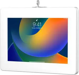 Locking iPad Wall Mount - CTA Anti-Theft Tablet Wall Mount For iPad Air 11-inch M2 (2024) - iPad Pro 11-inch M4 (2024) - iPad 10th Gen 10.9-inch - Galaxy Tab - Lenovo Tab 4 & More - White (PAD-PARAWW)