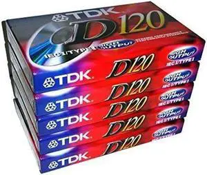 TDK Dynamic Performance D120 High Output IEC I / Type I - 5 Pack Audio Cassette Tapes