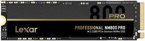 Lexar 512GB Professional NM800 PRO SSD PCIe Gen4 NVMe M.2 2280 Internal Solid State Drive, Up to 7450/3500 MB/s Read/Write, for PS5, Gamers and Creators, Black (LNM800P512G-RNNNG)