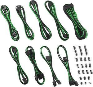 CableMod RT-Series Classic ModFlex Sleeved Cable Kit for ASUS/Seasonic/Phanteks Revolt (Black + Green)