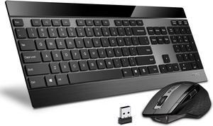 RAPOO Wireless Keyboard and Laser Mouse Combo,Multi Device (Bluetooth 4.0+3.0+2.4G) Keyboard and Mouse Set,Ultra-Slim Computer Keyboard Compact Design for Windows/Android/Mac OS