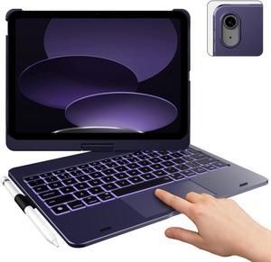 typecase Touch iPad 10th Generation Case with Keyboard (10.9", 2022), Multi-Touch Trackpad, 10 Color Backlight, 360deg Rotatable, Thin & Light for Apple iPad 10th Gen 10.9 (Midnight Amethyst)