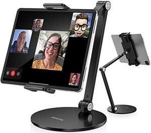 AboveTEK Adjustable Tablet Stand Holder, Long Arm iPad Holder, Flexible and 360 Degrees Rotatable iPad Stand, Compatible with 4.7"- 13.5" Mobile iPhone, iPad, Samsung Tab, Nintendo (Black)